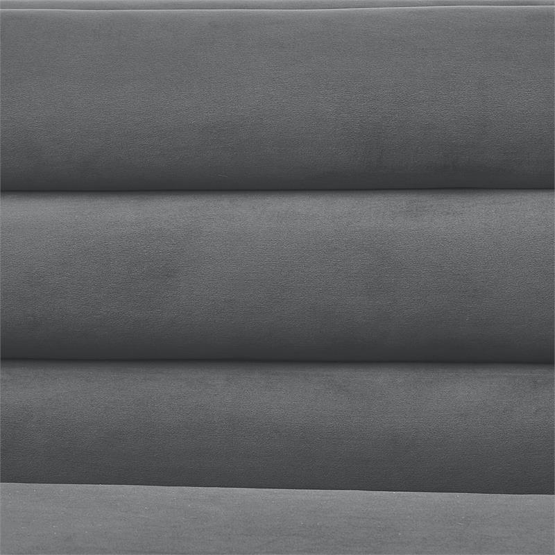 Posh Living Aylah Velvet 3 Seat Sofa Dark Grey