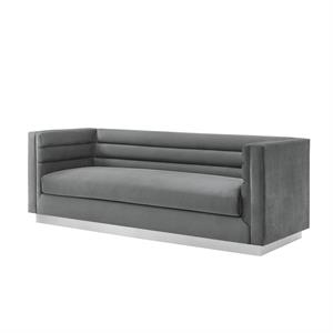 Posh Living Aylah Velvet 3 Seat Sofa Dark Grey
