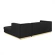 Posh Living Aylah Velvet Right Facing Chaise Sectional Sofa Black
