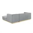 Posh Living Aylah Velvet Right Facing Chaise Sectional Sofa Grey
