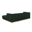 Posh Living Aylah Velvet Right Facing Chaise Sectional Sofa Hunter Green
