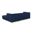Posh Living Aylah Velvet Right Facing Chaise Sectional Sofa Navy