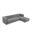 Posh Living Aylah Velvet Right Facing Chaise Sectional Sofa Dark Grey