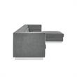 Posh Living Aylah Velvet Right Facing Chaise Sectional Sofa Dark Grey