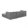 Posh Living Aylah Velvet Right Facing Chaise Sectional Sofa Dark Grey