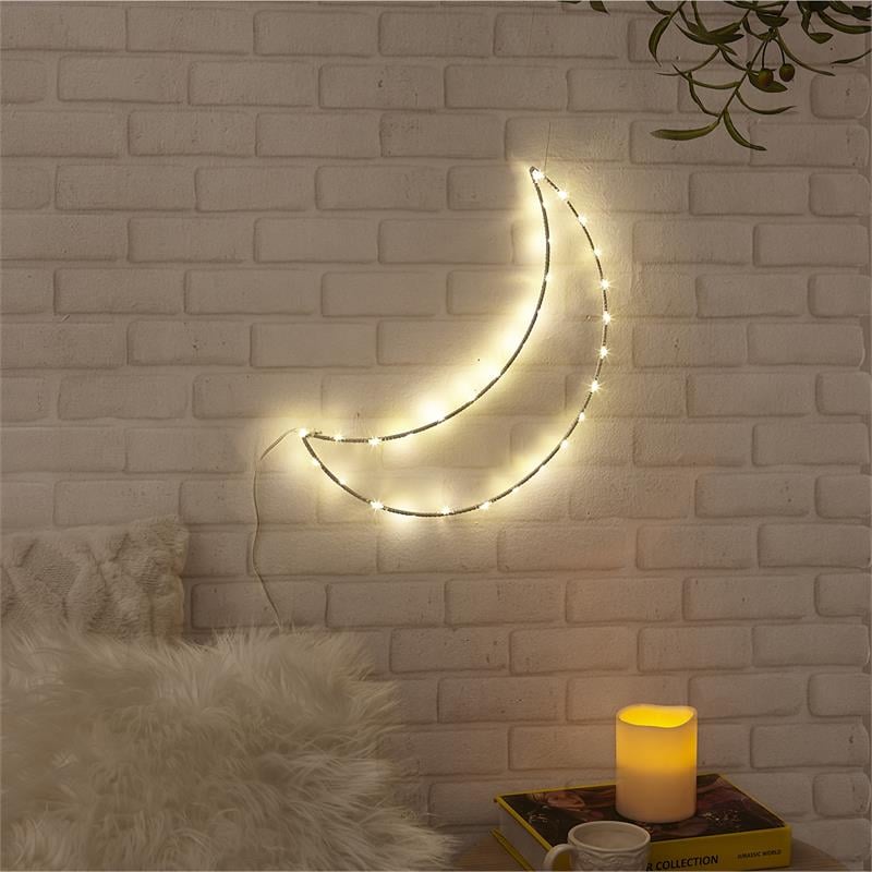 Posh Living Jakub Moon Accent Light LED Sign Battery-Powered