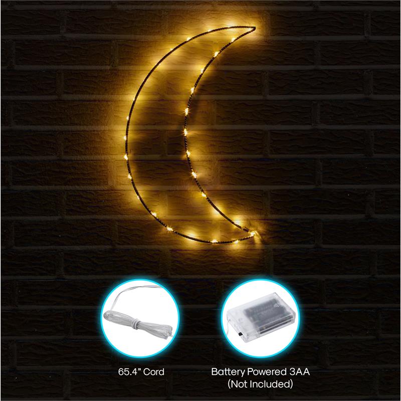 Posh Living Jakub Moon Accent Light LED Sign Battery-Powered