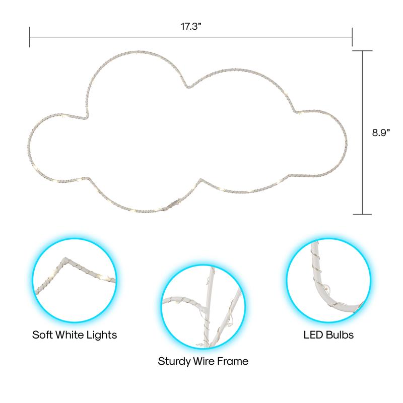 Posh Living Leopold Cloud Accent Light LED Sign Battery-Powered
