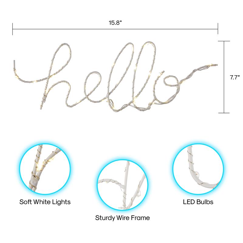 Posh Living Muhammed Hello Accent Light LED Sign Battery-Powered