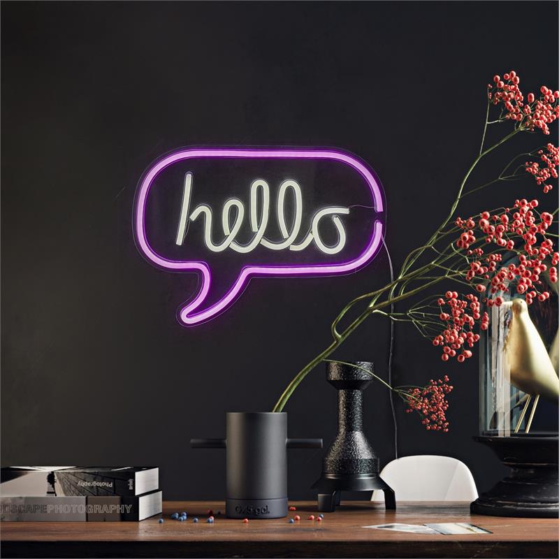 Posh Living Brynnlee Hello Neon Sign USB Powered