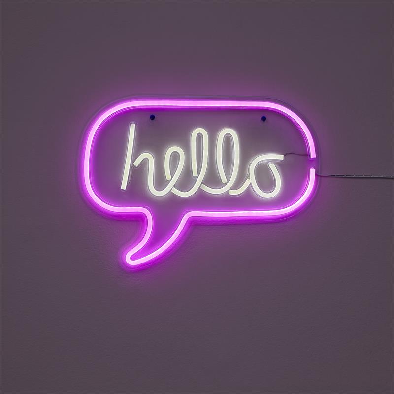 Posh Living Brynnlee Hello Neon Sign USB Powered