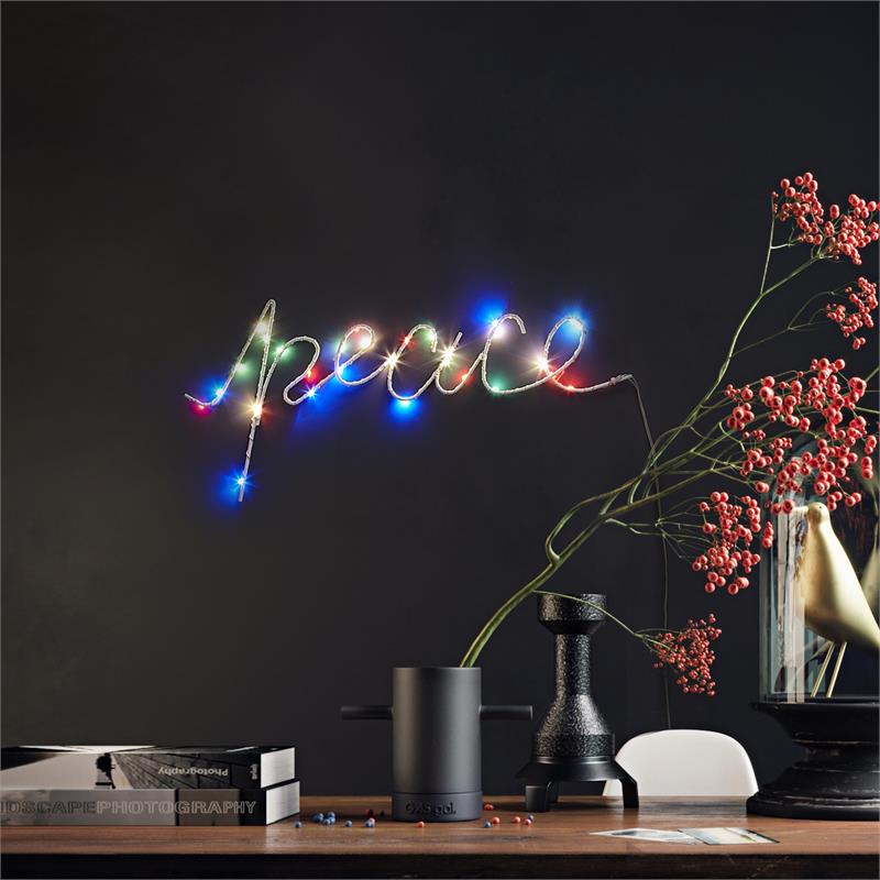Posh Living Elyana Peace Multicolor LED Sign Battery-Powered