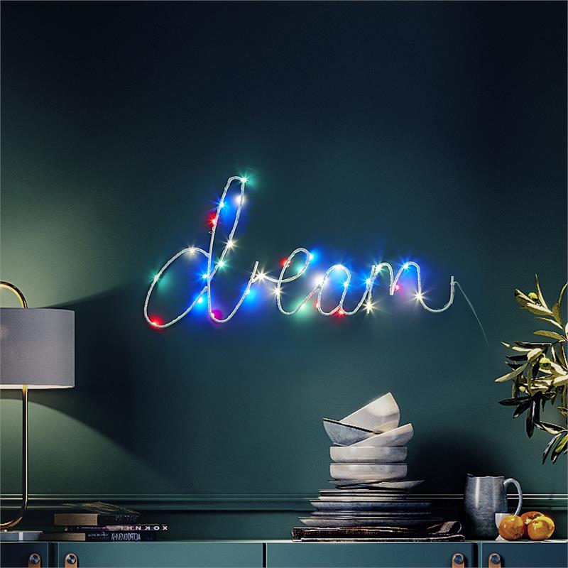 Posh Living Janyla Dream Multicolor LED Sign Battery-Powered