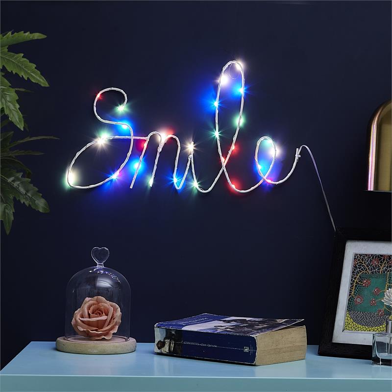Posh Living Kynzlee Smile Multicolor LED Sign Battery-Powered