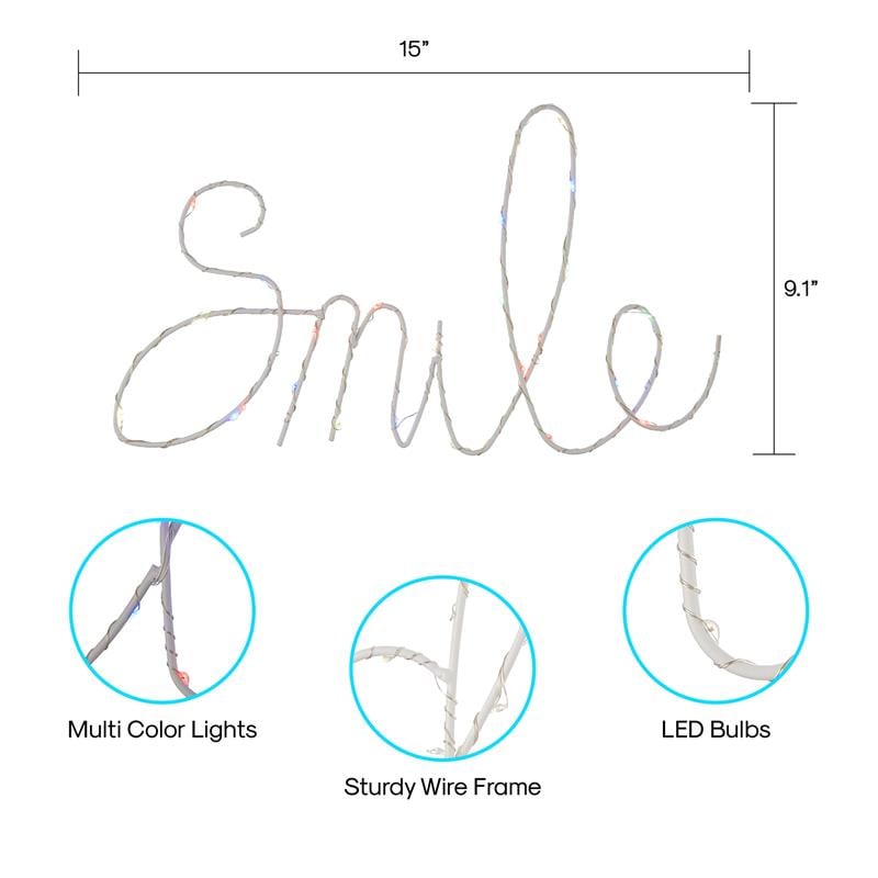Posh Living Kynzlee Smile Multicolor LED Sign Battery-Powered