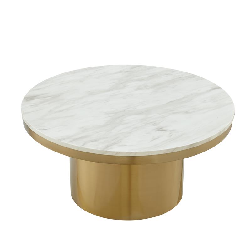 Posh Living Kinzie Coffee Table White/Gold