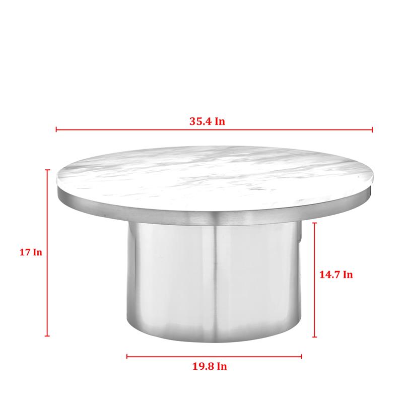 Posh Living Kinzie Coffee Table White/Gold