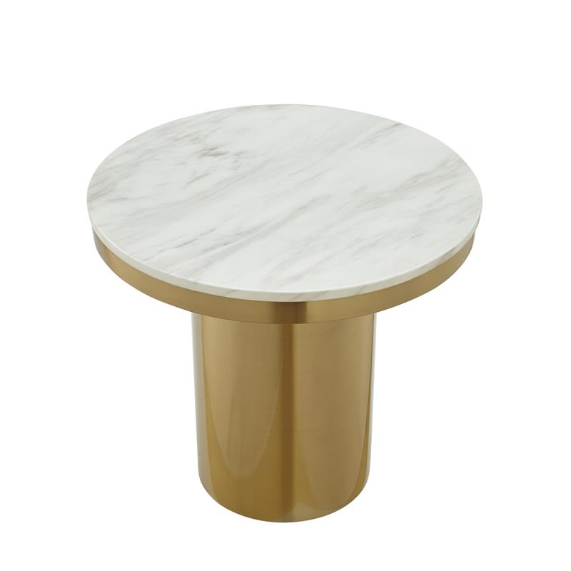 Posh Living Kinzie End Table White/Gold