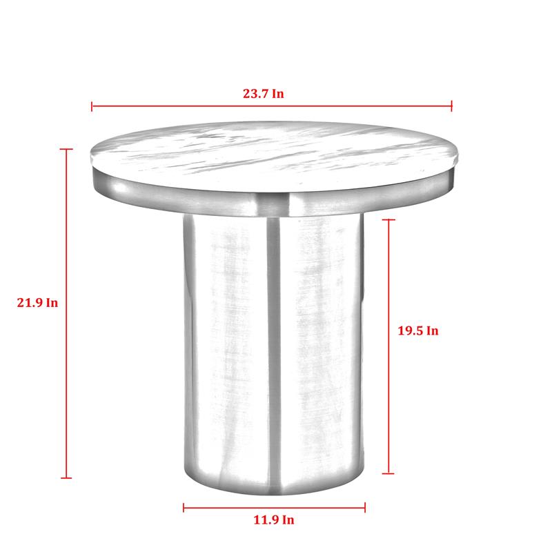 Posh Living Kinzie End Table White/Gold