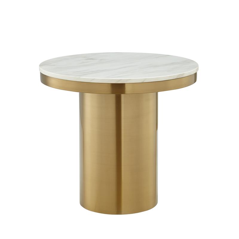Posh Living Kinzie End Table White/Gold