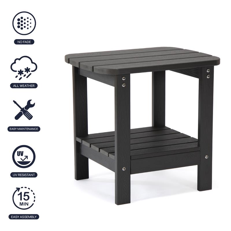 Posh Living Clive Outdoor Side Table Black