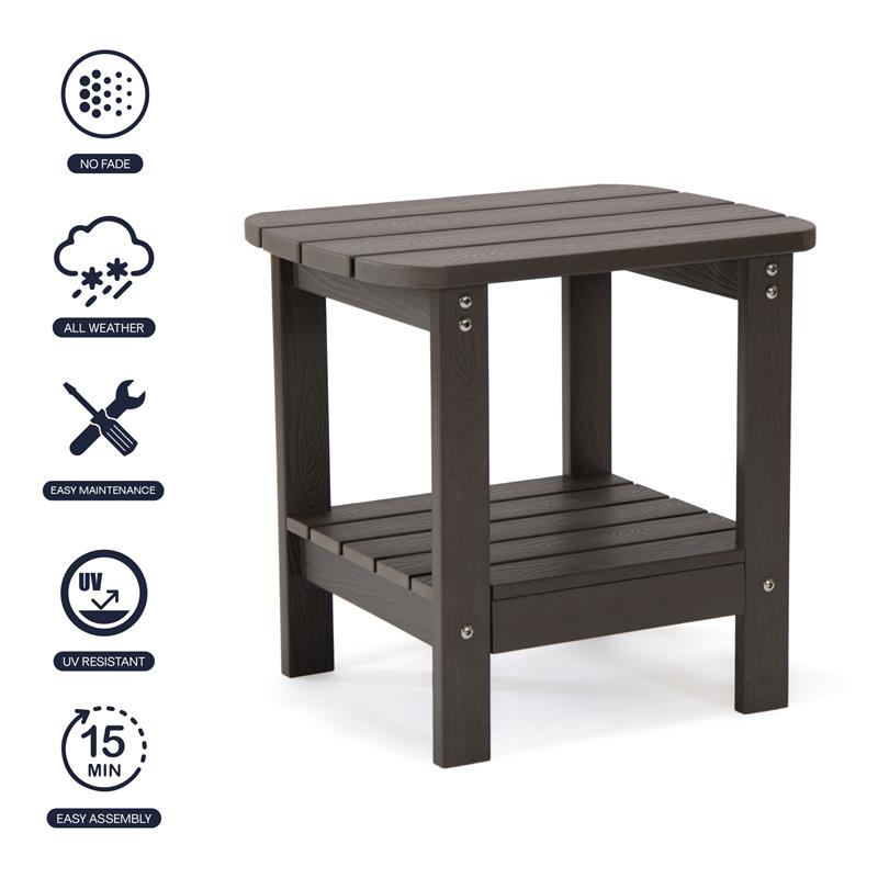 Posh Living Clive Outdoor Side Table Chocolate