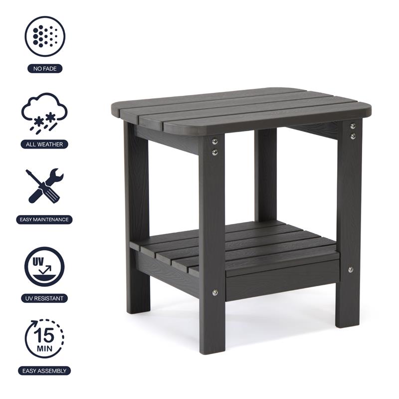 Posh Living Clive Outdoor Side Table Charcoal Grey