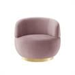 Posh Living Kenzleigh Velvet Accent Chair Blush/Gold