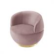 Posh Living Kenzleigh Velvet Accent Chair Blush/Gold