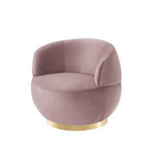 Posh Living Kenzleigh Velvet Accent Chair Blush/Gold