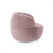 Posh Living Kenzleigh Velvet Accent Chair Blush/Chrome