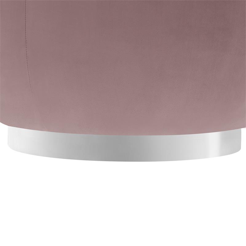 Posh Living Kenzleigh Velvet Accent Chair Blush/Chrome