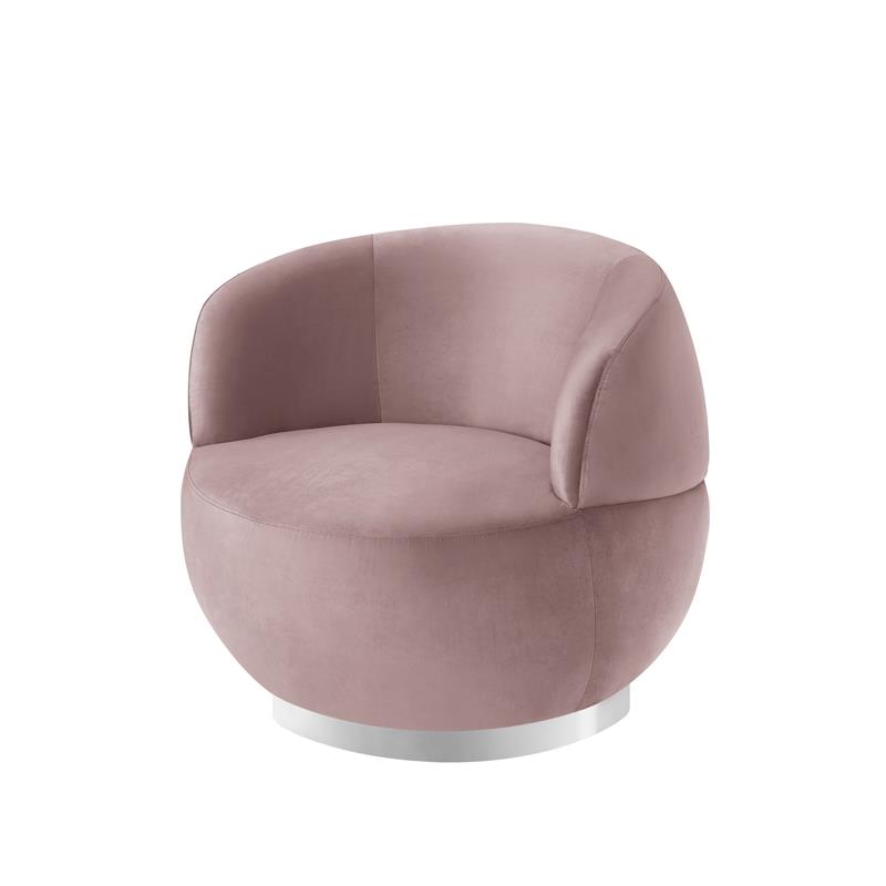 Posh Living Kenzleigh Velvet Accent Chair Blush/Chrome