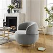 Posh Living Kenzleigh Velvet Accent Chair Grey/Gold