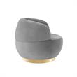 Posh Living Kenzleigh Velvet Accent Chair Grey/Gold