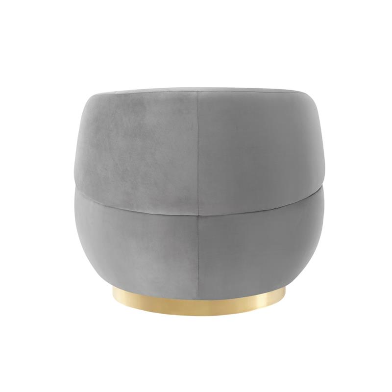 Posh Living Kenzleigh Velvet Accent Chair Grey/Gold