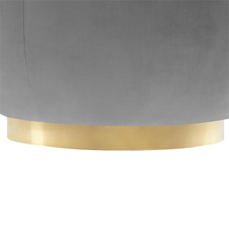 Posh Living Kenzleigh Velvet Accent Chair Grey/Gold