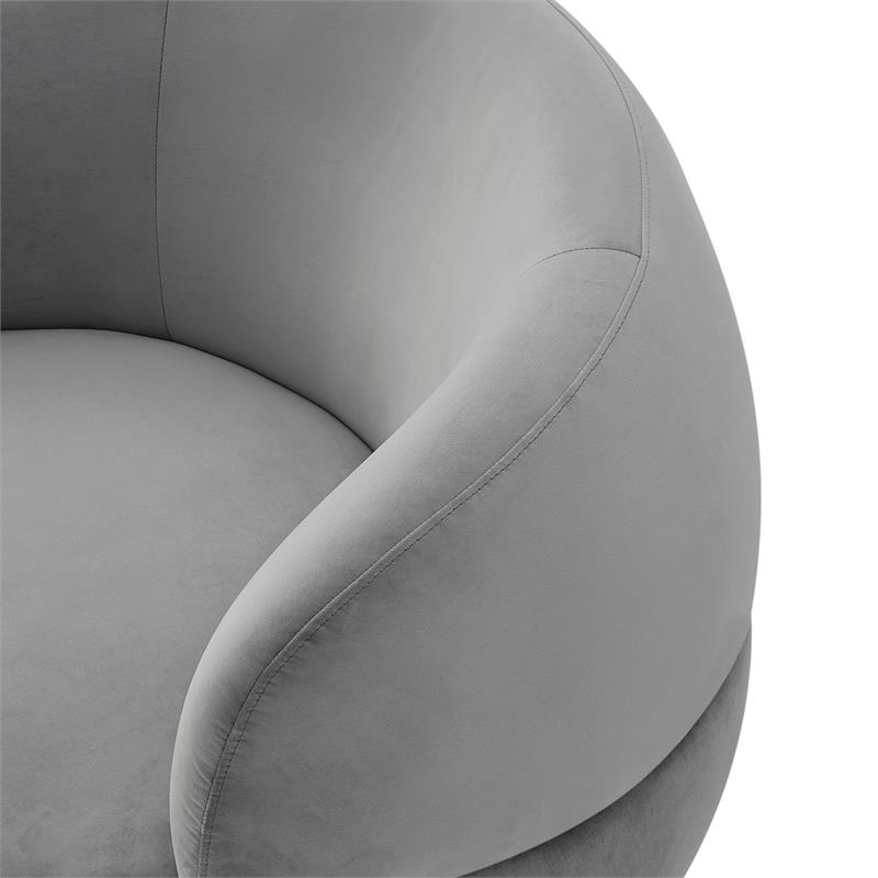 Posh Living Kenzleigh Velvet Accent Chair Grey/Chrome