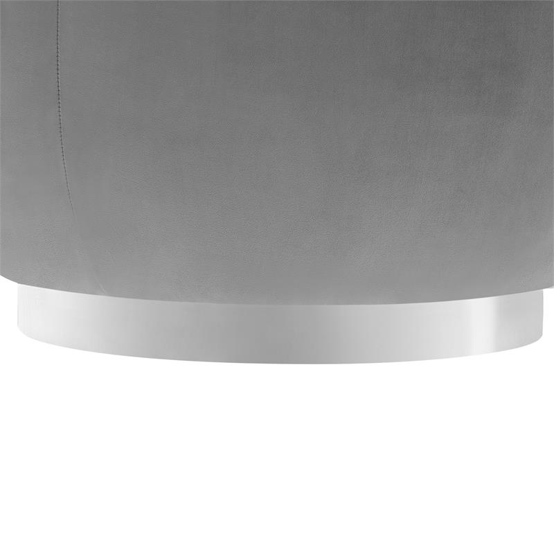 Posh Living Kenzleigh Velvet Accent Chair Grey/Chrome