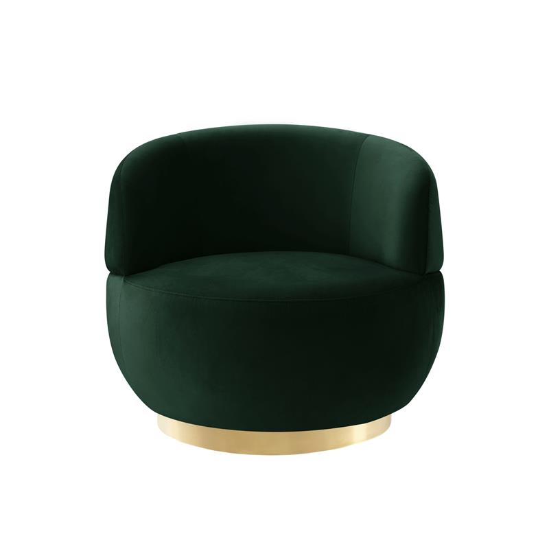 Posh Living Kenzleigh Velvet Accent Chair Hunter Green/Gold