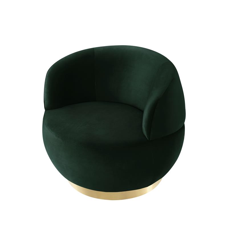 Posh Living Kenzleigh Velvet Accent Chair Hunter Green/Gold