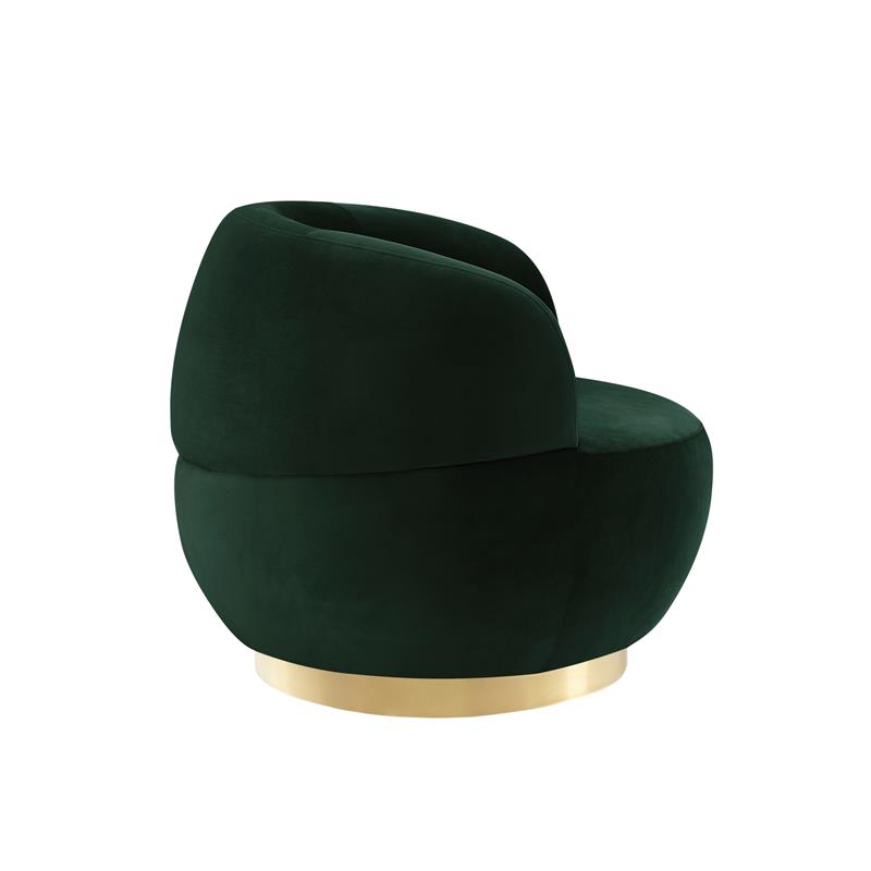 Posh Living Kenzleigh Velvet Accent Chair Hunter Green/Gold