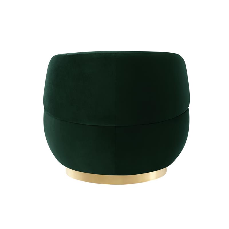 Posh Living Kenzleigh Velvet Accent Chair Hunter Green/Gold