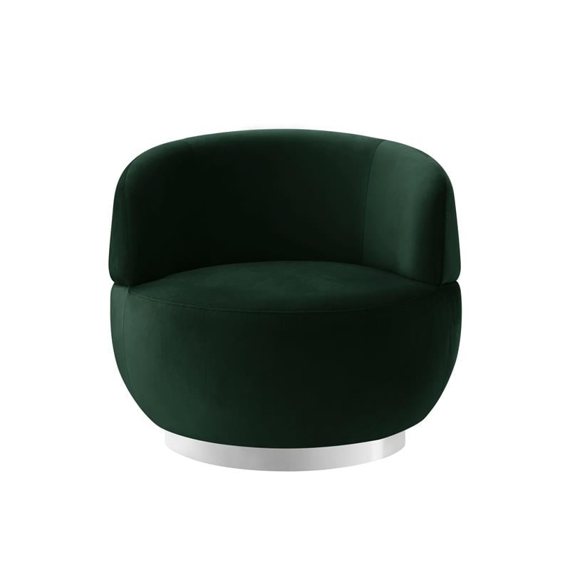 Posh Living Kenzleigh Velvet Accent Chair Hunter Green/Chrome