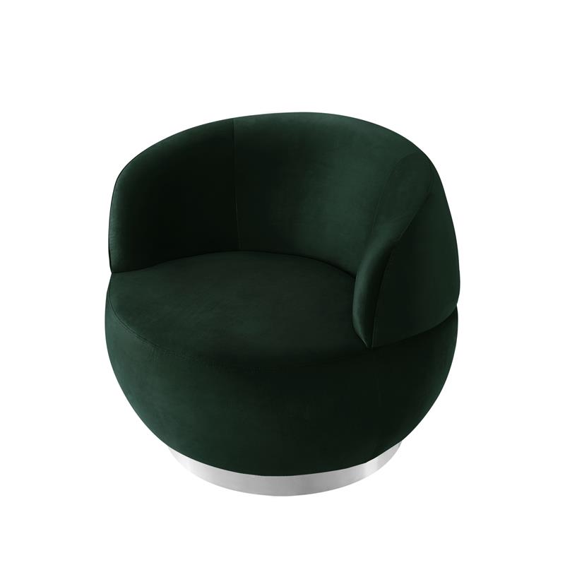 Posh Living Kenzleigh Velvet Accent Chair Hunter Green/Chrome