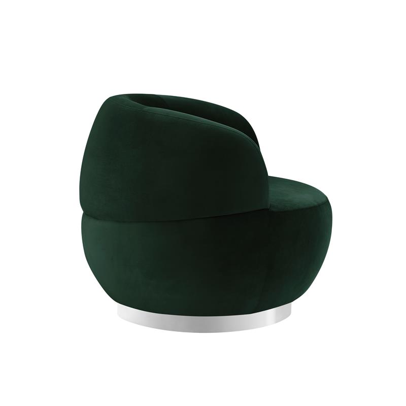 Posh Living Kenzleigh Velvet Accent Chair Hunter Green/Chrome