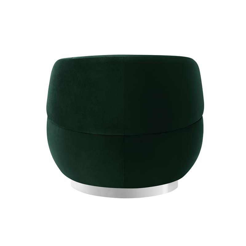 Posh Living Kenzleigh Velvet Accent Chair Hunter Green/Chrome