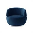 Posh Living Kenzleigh Velvet Accent Chair Navy/Chrome