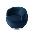 Posh Living Kenzleigh Velvet Accent Chair Navy/Chrome