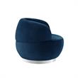 Posh Living Kenzleigh Velvet Accent Chair Navy/Chrome